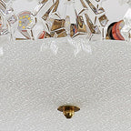 Contemporary Scandinavian Round Snowflake Iron Glass 5/6/8 Lights Semi-Flush Mount Ceiling Light For Bedroom