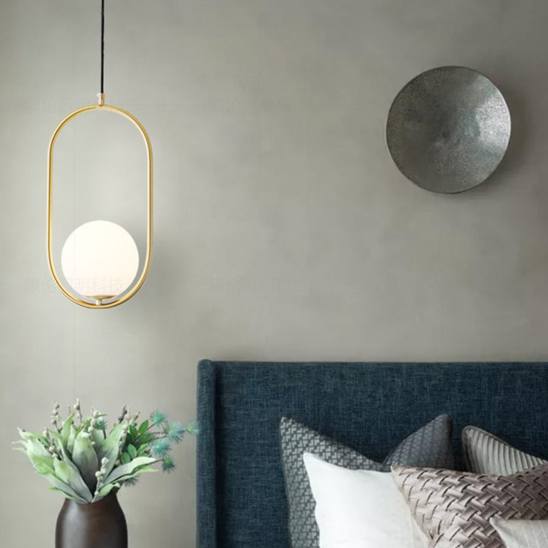 Modern Light Luxury Minimalist Oval Glass Orb 1/2-light Pendant Light BulbSquare