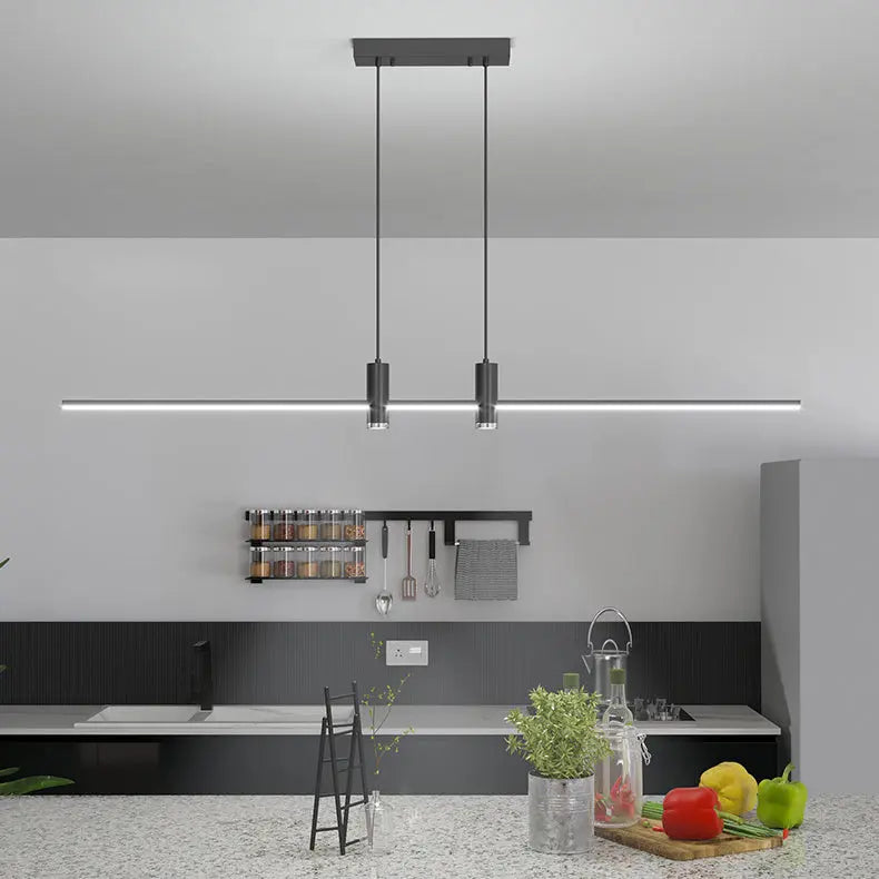 Modern Minimalist Geometric Line Combination LED Island Light Chandelier for Dining Room Lumendat