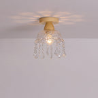 Japanese Minimalist Log Glass 1-light Semi-flush Mount Light BulbSquare