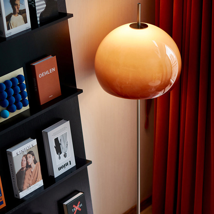 Contemporary Retro Mushroom Hardware Glass 2-Light Standing Floor Lamp For Living Room Lumendat
