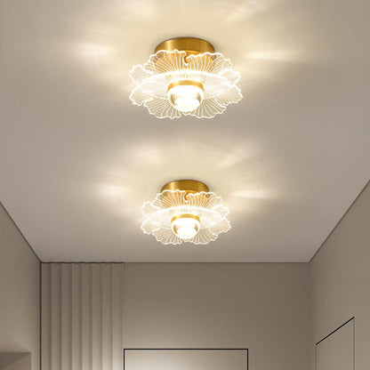 Creative Gold Double Layer Overlap Design LED Semi-flush Mount Light