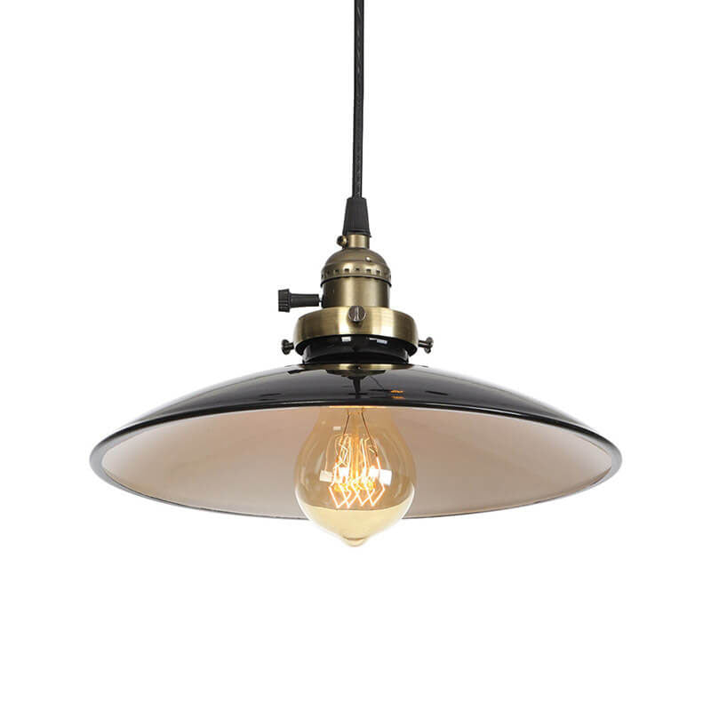 Industrial Iron Multicolor Bowl 1-light Pendant Light BulbSquare