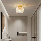French Palace Glass Pearl Chain Cylinder 1-light Semi-flush Mount Ceiling Light
