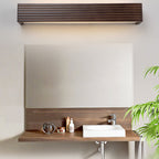 Modern Chinese Walnut Square Bar Vanity LED Wall Sconce Lamp