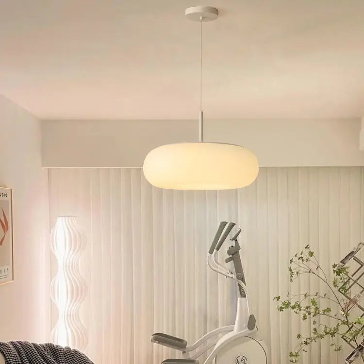 Modern Minimalist Oval Iron Pe LED Pendant Light for Living Room BulbSquare