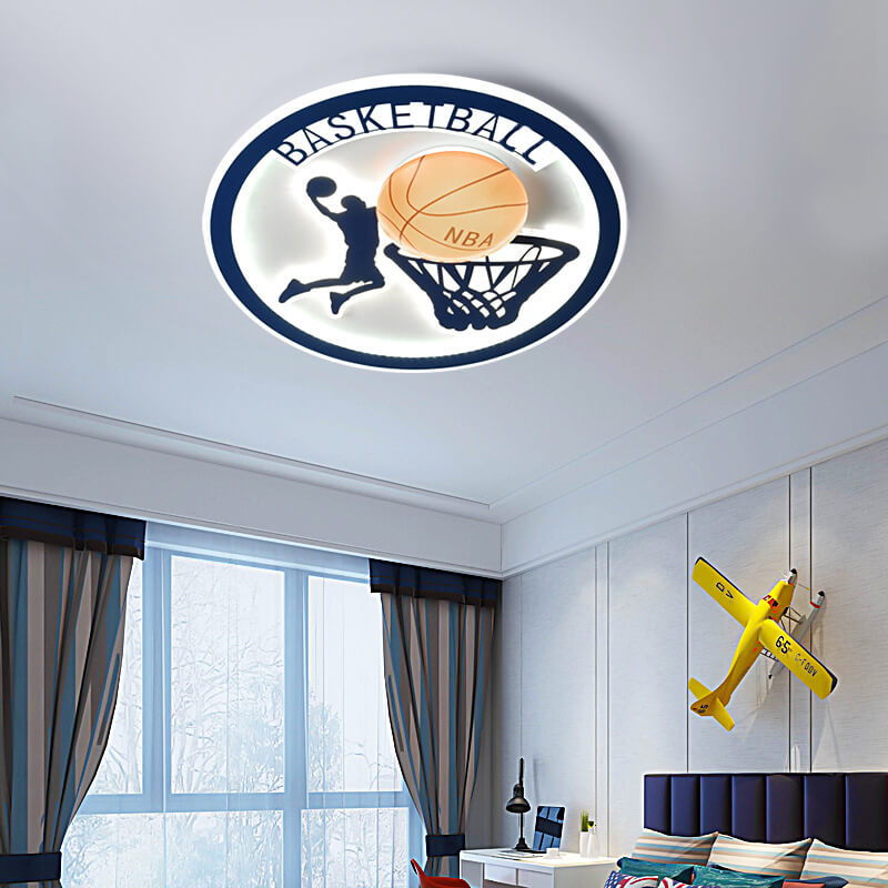Lumendat Creative Simplicity NBA Basketball Acrylic LED Kids Flush Mount Ceiling Light Lumendat