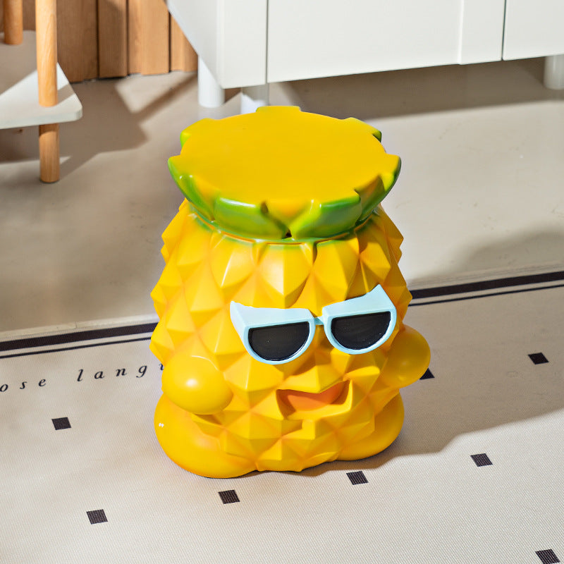 Lumendat Contemporary Creative Pineapple Design Resin Kids Low Stool For Living Room Lumendat