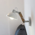 Modern Nordic Iron Semicircle Adjustable Wooden Lamp Arm 1-Light Wall Sconce Lamp Lumendat