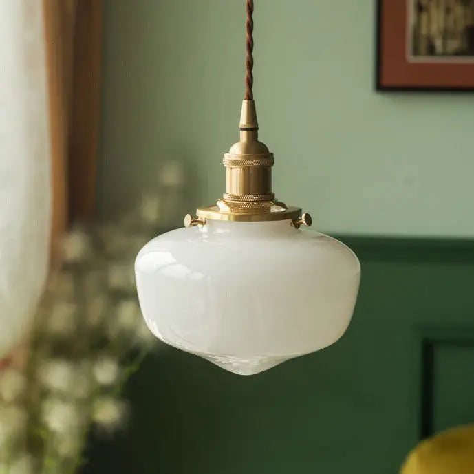 Nordic Vintage Lantern Brass Glass 1-light Pendant Light Lumendat