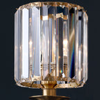 French Light Luxury Crystal Copper Cylinder 1-Light Wall Sconce Lamp Lumendat