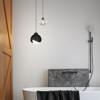 Light Luxury Simple Crystal Ball Metal 2-light Curve Pendant Light