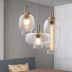 Nordic Light Luxury Oval Clear Glass 1-light Pendant Light BulbSquare