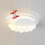 Lumendat Modern Art Deco Kids Iron PE Rocket Cloud Round LED Flush Mount Ceiling Light For Bedroom Lumendat