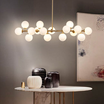 Nordic Light Luxury Magic Bean Glass Ball 16-light Island Light Chandelier