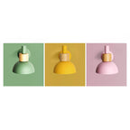 Modern Classic Macaron Solid Color Wood Iron 1-Light Wall Sconce Lamp Lumendat