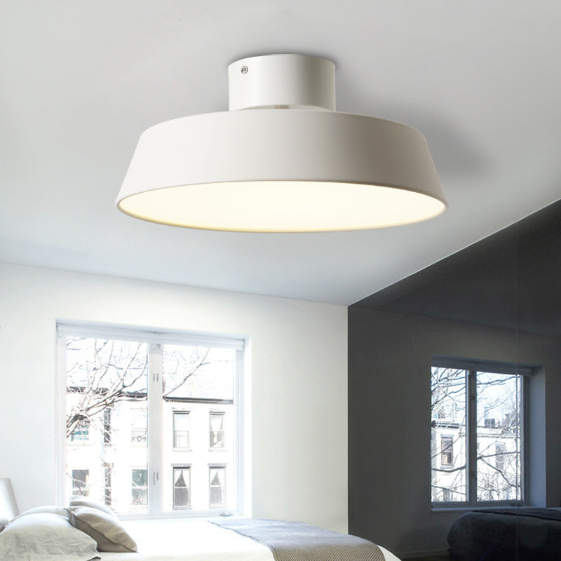 Nordic Minimalist Round Pot Iron LED Flush Mount Ceiling Light BulbSquare