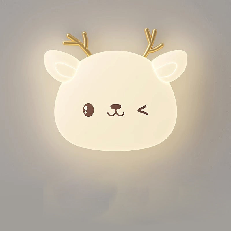 Lumendat Modern Simplicity Kids Iron PE Deer Elliptical LED Flush Mount Ceiling Light For Bedroom Lumendat