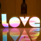 Creative LOVE Letters Wedding Valentines LED Decoration Night Light Table Lamp Lumendat