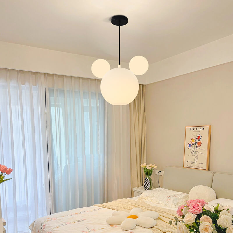 Lumendat Modern Minimalist Milk White PE Mouse 3-Light Kids Chandelier Lumendat