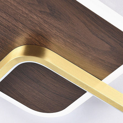 Modern Minimalist Aluminum Circular Square LED Semi-flush Mount Ceiling Light