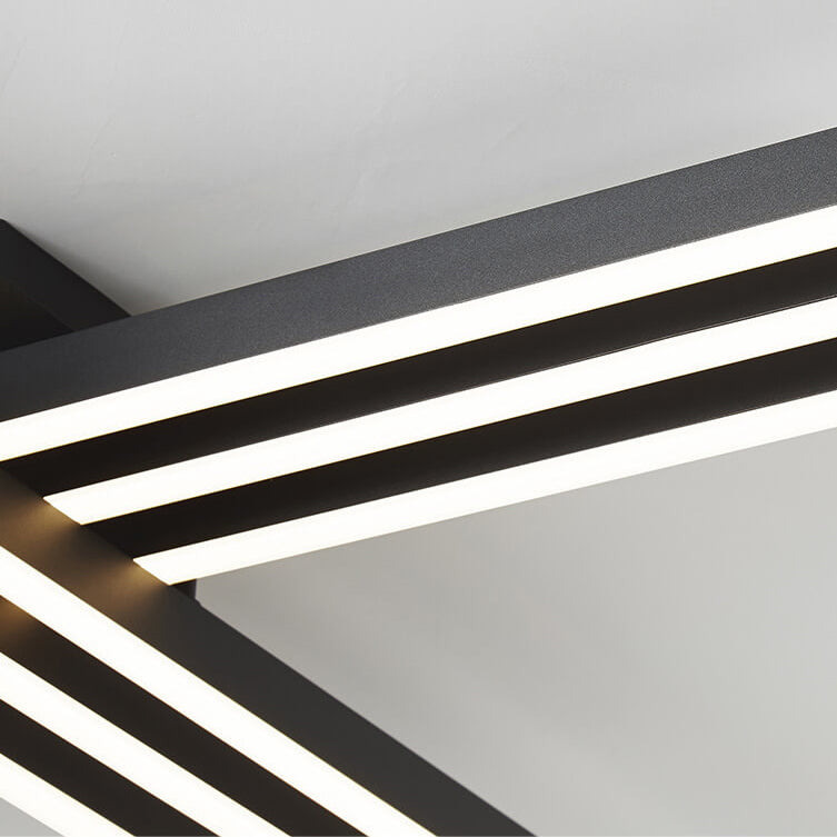 Industrial Aluminum Creative Geometric Line LED Flush Mount Light BulbSquare