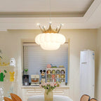 Lumendat Contemporary Creative Kids Cloud Crown Iron PE Crystal LED Pendant Light For Bedroom Lumendat