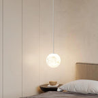 Modern Minimalist Astronaut Moon Iron Resin LED Pendant Light for Bedroom BulbSquare