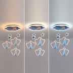 Contemporary Creative Cartoon Princess Elsa Acrylic Round Shade LED Flush Mount Ceiling Light For Bedroom