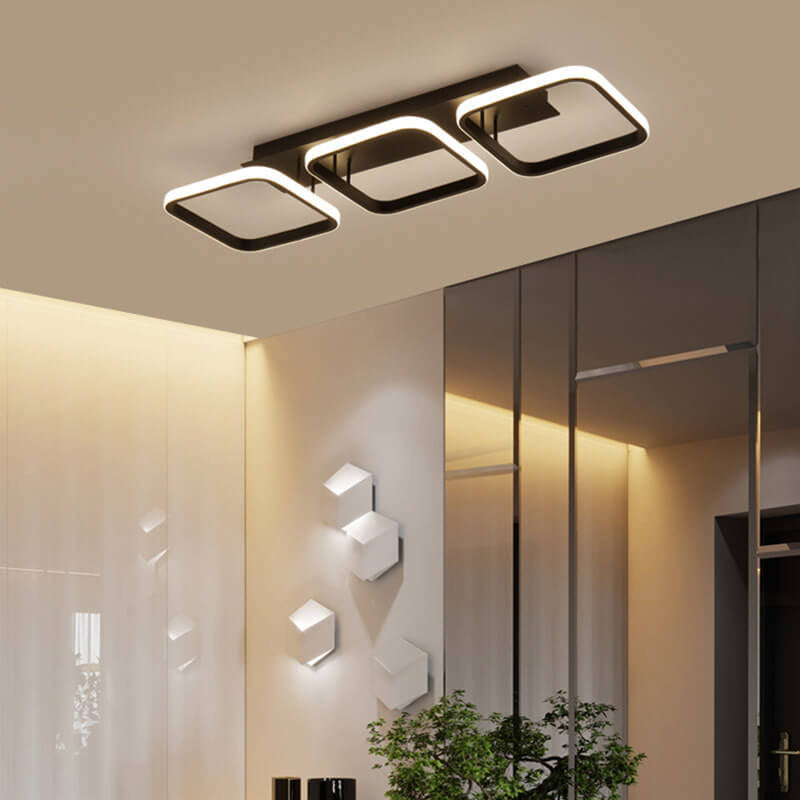 Nordic Simple Creative Square Combination Design LED Semi-flush Mount Light