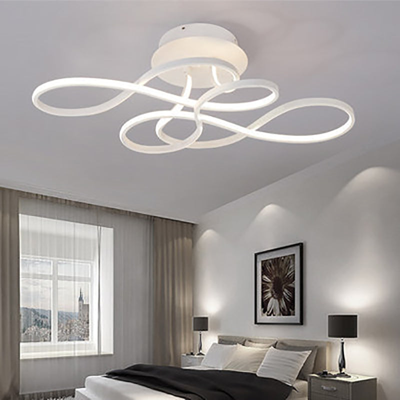 Modern Transitional Irregular Strip Aluminum Acrylic LED Semi-Flush Mount Ceiling Light For Living Room Lumendat