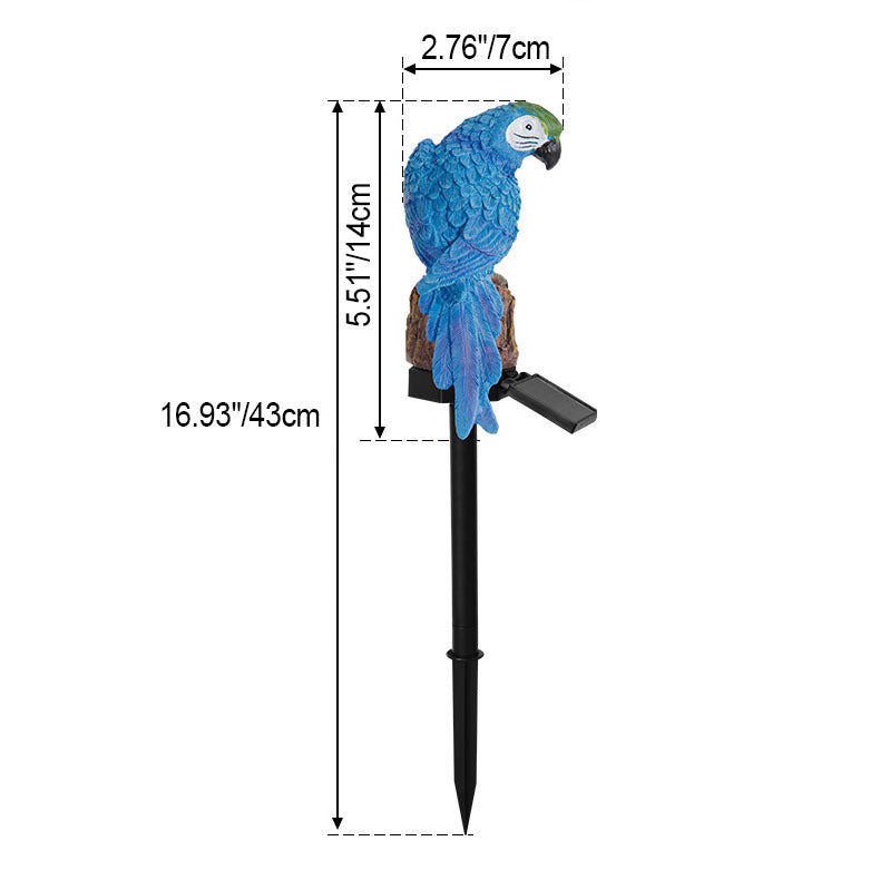 Outdoor Solar Waterproof Colorful Resin Parrot LED Lawn Insert Landscape Light Lumendat