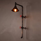 Retro Industrial Iron Water Pipe Faucet Design 1-Light Wall Sconce Lamp