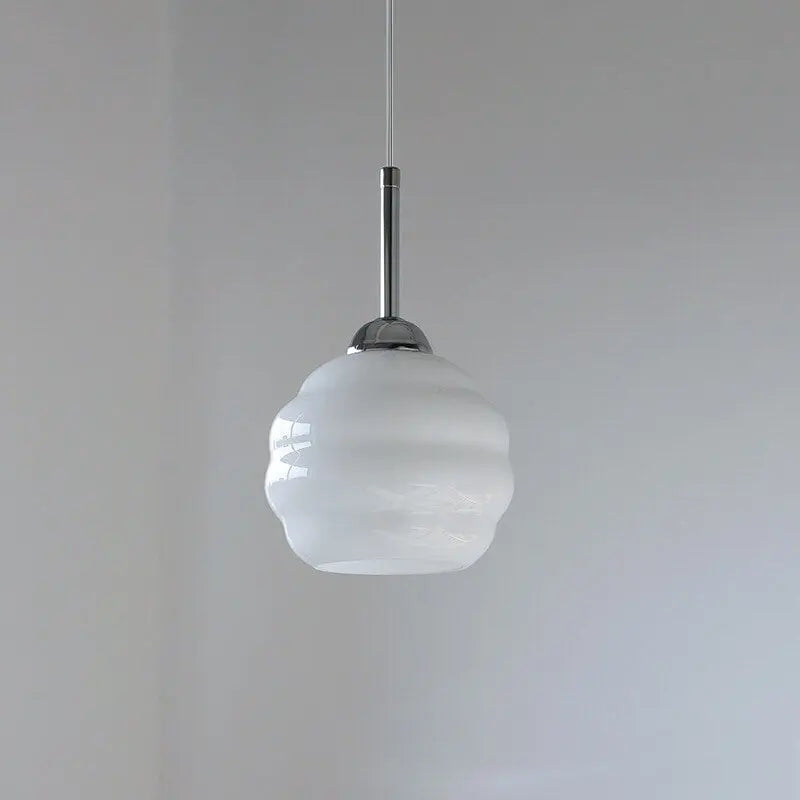 Vintage French Glass Round Tart 1-light Pendant Light Lumendat