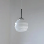 Vintage French Glass Round Tart 1-light Pendant Light Lumendat
