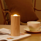 Modern Simple Wooden Cylindrical USB LED Table Lamp Lumendat