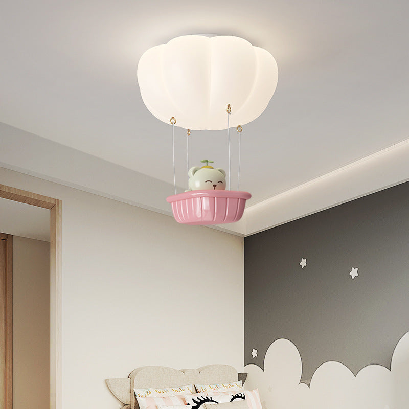 Lumendat Modern Simplicity Kids PE Iron Pumpkin Hot Air Balloon Bear LED Flush Mount Ceiling Light For Bedroom Lumendat