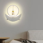 Lumendat Contemporary Creative Resin Space Astronaut Round Iron Aluminum Shade LED Kids Wall Sconce Lamp For Bedroom Lumendat
