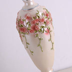 Traditional European Rose Vase Base Resin Fabric 1-Light Table Lamp For Bedroom Lumendat