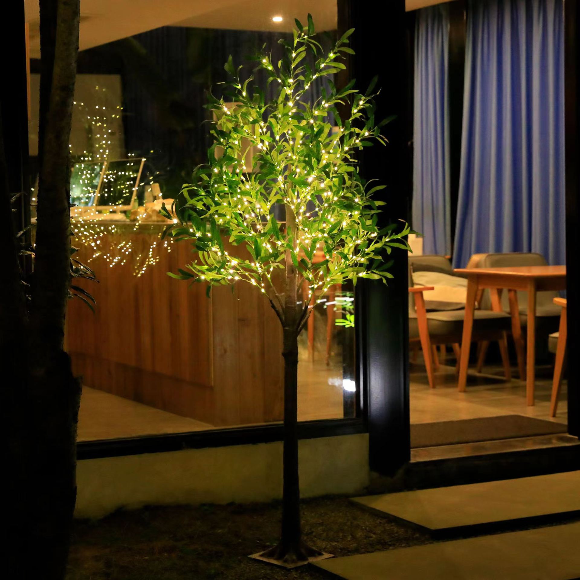 Modern Creative Olive Leaf LED Simulation Plants Decorative Light Lumendat
