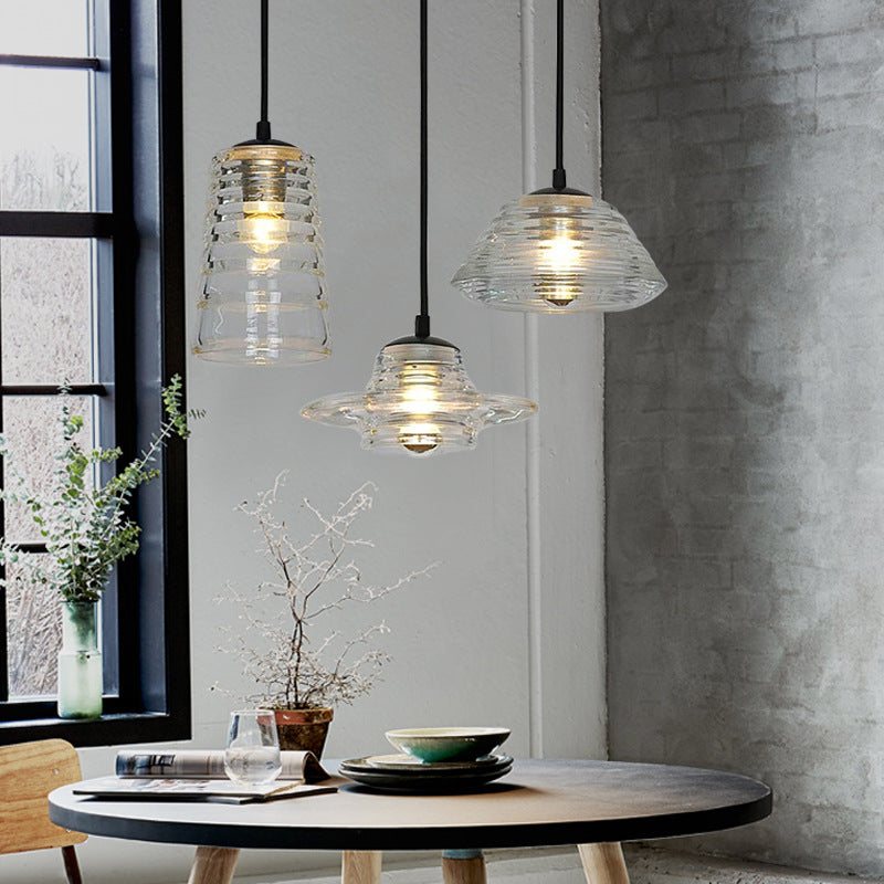 Modern Industrial Clear Glass Iron 1-light Pendant Light BulbSquare