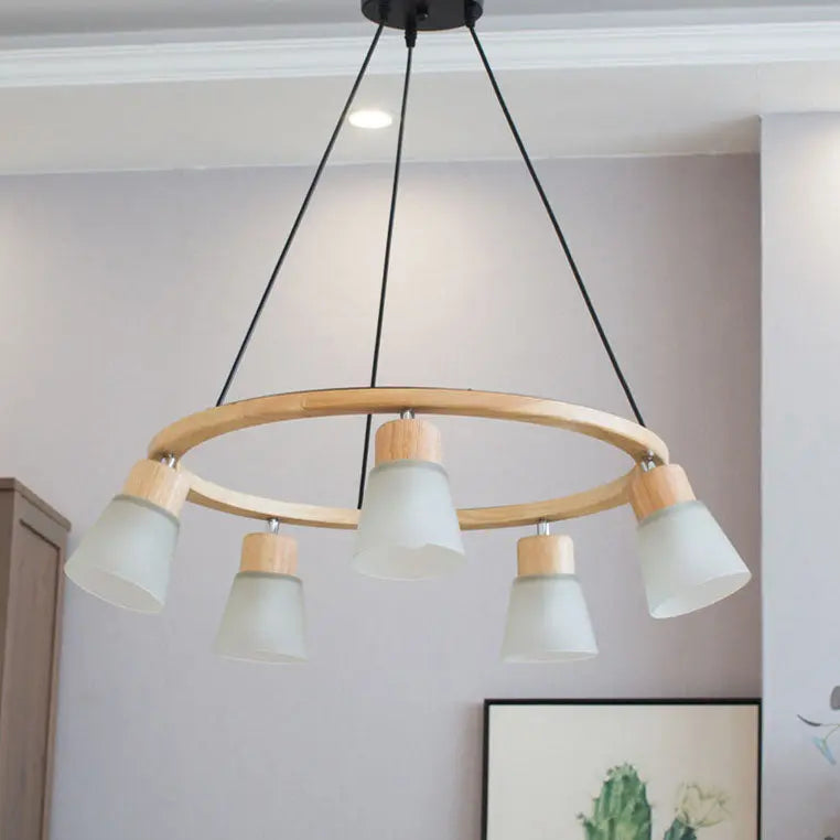 Nordic Minimalist Solid Wood Bird 3/5-light Chandelier Lumendat