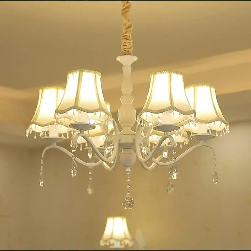 Modern Creative Cone Iron Crystal Fabric 5/6/8 Light Chandelier Lumendat