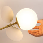 Modern Mid-century Acrylic Flower Decor Glass Ball Shade 1-Light Semi-Flush Mount Ceiling Light For Living Room Lumendat
