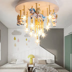 Lumendat Modern Children's Pegasus Hardware Resin Glass 13-Light Flush Mount Ceiling Light Lumendat