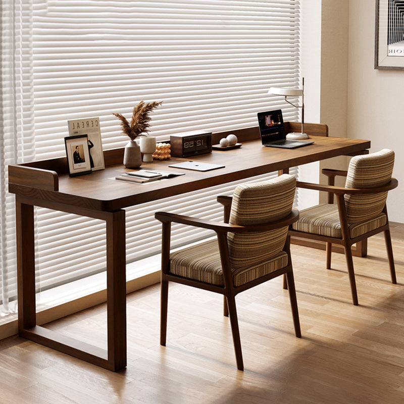 Traditional Rustic Rectangular Wood Desks Two Legs For Home Office DFM-F