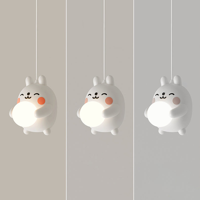 Lumendat Modern Art Deco Kids Iron Acrylic Rabbit LED Pendant Light For Bedroom Lumendat