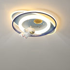Lumendat Modern Creative Kids Iron Cartoon Astronaut Rocket LED Flush Mount Ceiling Light Lumendat