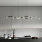 Nordic Minimalist Long Strip Wave Design Island Light LED Chandelier Lumendat