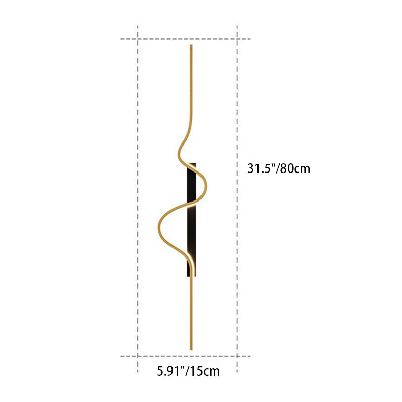 Modern Minimalist Aluminum Corrugated Strip Iron Frame LED Wall Sconce Lamp For Bedroom Lumendat